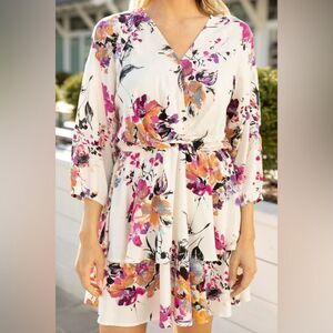New Umgee Floral Kimono Sleeve Romper size 1xl